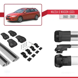 Mazda 6 (GG1) 2002-2007 Arası ile uyumlu ACE-1 Ara Atkı Tavan Barı GRİ thumb 5