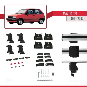 Mazda 121 1991-2002 Arası ile uyumlu ACE-4 Ara Atkı Tavan Barı GRİ thumb 4