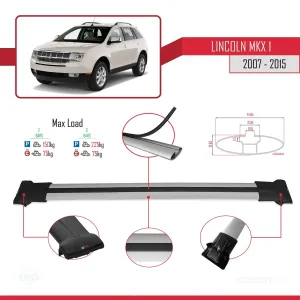 Lincoln MKX 2007-2015 Arası ile uyumlu FLY Model Ara Atkı Tavan Barı GRİ thumb 4