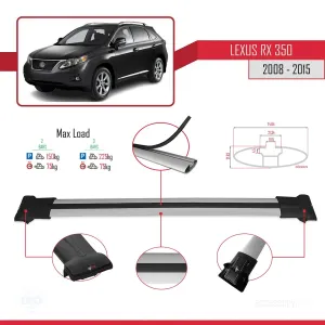 Lexus RX350 - RX350-2 2008-2015 Arası ile uyumlu FLY Model Ara Atkı Tavan Barı GRİ thumb 4