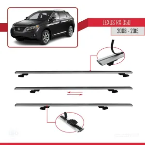 Lexus RX350 - RX350-2 2008-2015 Arası ile uyumlu Basic Model Ara Atkı Tavan Barı GRİ 3 ADET thumb 5