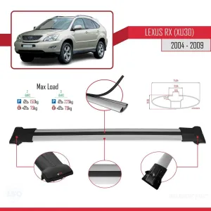 Lexus RX (XU30) 2004-2009 Arası ile Uyumlu FLY Model Ara Atkı Tavan Barı GRİ thumb 4