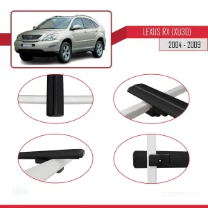 Lexus RX (XU30) 2004-2009 Arası ile uyumlu Basic Model Ara Atkı Tavan Barı SİYAH 3 ADET thumb 4