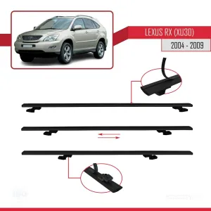 Lexus RX (XU30) 2004-2009 Arası ile uyumlu Basic Model Ara Atkı Tavan Barı SİYAH 3 ADET thumb 5