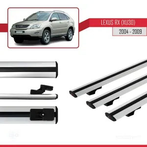 Lexus RX (XU30) 2004-2009 Arası ile uyumlu Basic Model Ara Atkı Tavan Barı GRİ 3 ADET thumb 3