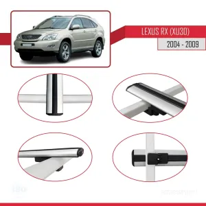 Lexus RX (XU30) 2004-2009 Arası ile uyumlu Basic Model Ara Atkı Tavan Barı GRİ 3 ADET thumb 4