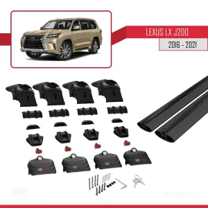 Lexus LX (J200) 2016-2021 Arası ile uyumlu ACE-2 Ara Atkı Tavan Barı SİYAH thumb 5