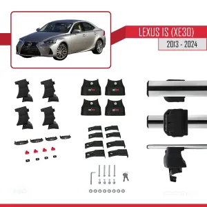 Lexus IS (XE30) 2013 ve Sonrası ile uyumlu ACE-4 Ara Atkı Tavan Barı GRİ thumb 5