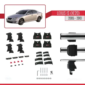 Lexus IS (XE20) 2005-2013 Arası ile uyumlu ACE-4 Ara Atkı Tavan Barı GRİ thumb 4