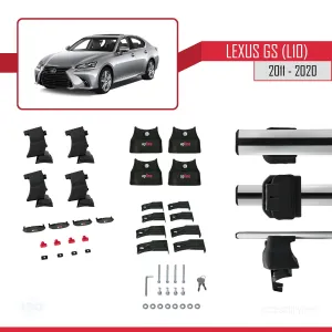 Lexus GS (L10) 2011-2020 Arası ile uyumlu ACE-4 Ara Atkı Tavan Barı GRİ thumb 4