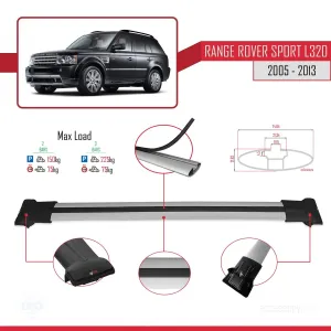 Land Rover Range Rover Sport (L320) 2005-2013 Arası ile uyumlu FLY Model Ara Atkı Tavan Barı GRİ thumb 4