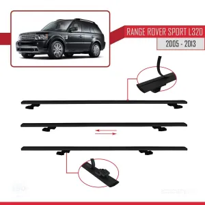 Land Rover Range Rover Sport (L320) 2005-2013 Arası ile uyumlu Basic Model Ara Atkı Tavan Barı SİYAH 3 ADET thumb 5