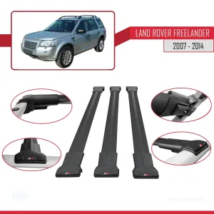 Land Rover Freelander 2007-2014 Arası ile Uyumlu FLY Model Ara Atkı Tavan Barı SİYAH 3 ADET BAR thumb 5