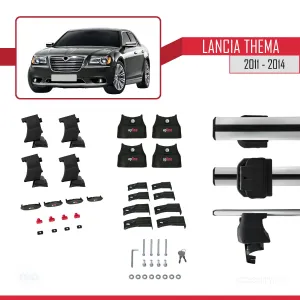 Lancia Thema 2011-2014 Arası ile uyumlu ACE-4 Ara Atkı Tavan Barı GRİ thumb 4