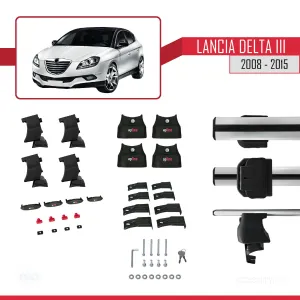 Lancia Delta III 2008-2015 Arası ile uyumlu ACE-4 Ara Atkı Tavan Barı GRİ thumb 4