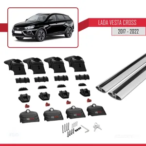 Lada Vesta / Cross SW 2017-2023 Arası ile uyumlu ACE-2 Ara Atkı Tavan Barı GRİ thumb 5