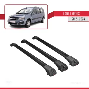 Lada Largus 2012 ve Sonrası ile uyumlu ACE-1 Ara Atkı Tavan Barı SİYAH 3 ADET BAR thumb 3
