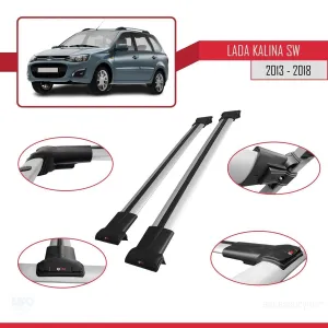 Lada Kalina SW 2013-2018 Arası ile Uyumlu FLY Model Ara Atkı Tavan Barı GRİ thumb 5