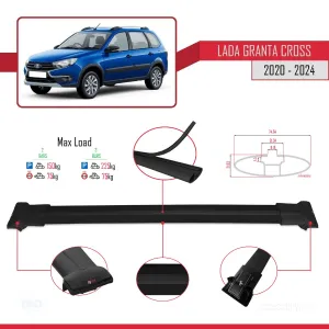 Lada Granta Cross 2020 ve Sonrası ile Uyumlu FLY Model Ara Atkı Tavan Barı SİYAH thumb 4