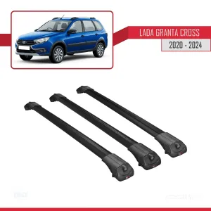 Lada Granta Cross 2020 ve Sonrası ile uyumlu ACE-1 Ara Atkı Tavan Barı SİYAH 3 ADET BAR thumb 3