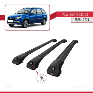 Lada Granta Cross 2020 ve Sonrası ile uyumlu ACE-1 Ara Atkı Tavan Barı SİYAH 3 ADET BAR thumb 4
