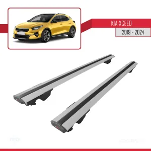 Kia XCeed (CD) 2019 ve Sonrası ile uyumlu HOOK Model Anahtar Kilitli Ara Atkı Tavan Barı GRİ thumb 4