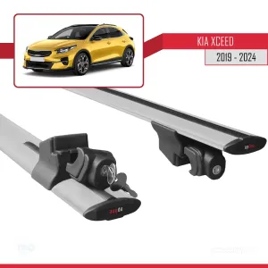 Kia XCeed (CD) 2019 ve Sonrası ile uyumlu HOOK Model Anahtar Kilitli Ara Atkı Tavan Barı GRİ thumb 5