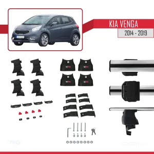 Kia Venga 2014-2019 Arası ile uyumlu ACE-4 Ara Atkı Tavan Barı GRİ thumb 4