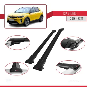 Kia Stonic 2018 ve Sonrası ile Uyumlu FLY Model Ara Atkı Tavan Barı SİYAH thumb 4