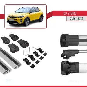 Kia Stonic 2018 ve Sonrası ile uyumlu ACE-1 Ara Atkı Tavan Barı GRİ thumb 5