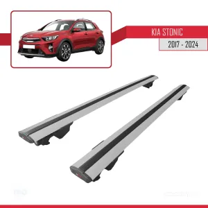 Kia Stonic 2017 ve Sonrası ile uyumlu HOOK Model Anahtar Kilitli Ara Atkı Tavan Barı GRİ thumb 4