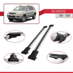 Kia Sportage 2004-2009 Arası ile uyumlu FLY Model Ara Atkı Tavan Barı GRİ thumb 5