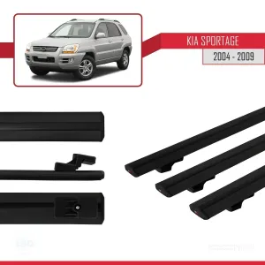 Kia Sportage 2004-2009 Arası ile uyumlu Basic Model Ara Atkı Tavan Barı SİYAH 3 ADET thumb 3
