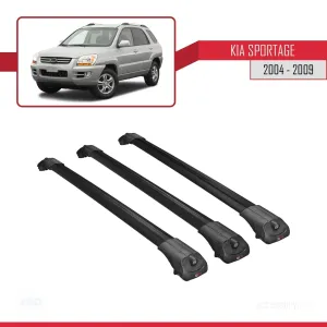 Kia Sportage 2004-2009 Arası ile uyumlu ACE-1 Ara Atkı Tavan Barı SİYAH 3 ADET BAR thumb 3