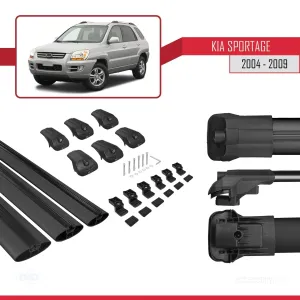 Kia Sportage 2004-2009 Arası ile uyumlu ACE-1 Ara Atkı Tavan Barı SİYAH 3 ADET BAR thumb 5