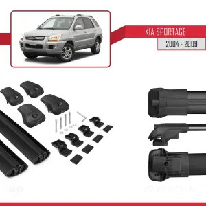 Kia Sportage 2004-2009 Arası ile uyumlu ACE-1 Ara Atkı Tavan Barı SİYAH thumb 5