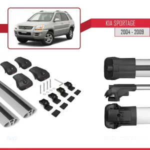 Kia Sportage 2004-2009 Arası ile uyumlu ACE-1 Ara Atkı Tavan Barı GRİ thumb 5