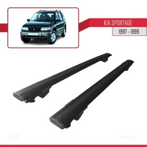 Kia Sportage 1997-1999 Arası ile uyumlu HOOK Model Anahtar Kilitli Ara Atkı Tavan Barı SİYAH - Görsel 4