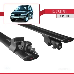 Kia Sportage 1997-1999 Arası ile uyumlu HOOK Model Anahtar Kilitli Ara Atkı Tavan Barı SİYAH - Görsel 5