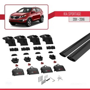 Kia Sportage (SL) 2011-2016 Arası ile uyumlu ACE-2 Ara Atkı Tavan Barı SİYAH - Görsel 5