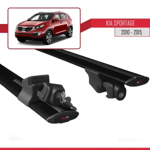 Kia Sportage (SL) 2010-2015 Arası ile uyumlu HOOK Model Anahtar Kilitli Ara Atkı Tavan Barı SİYAH thumb 5