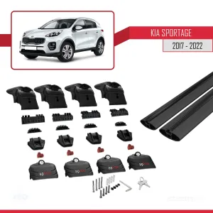 Kia Sportage (QL) 2017-2022 Arası ile uyumlu ACE-2 Ara Atkı Tavan Barı SİYAH - Görsel 5