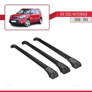 Kia Soul Hatchback 2009-2013 Arası ile uyumlu ACE-1 Ara Atkı Tavan Barı SİYAH 3 ADET BAR thumb 3