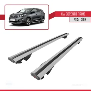 Kia Sorento Prime (UM) 2015-2019 Arası ile uyumlu HOOK Model Anahtar Kilitli Ara Atkı Tavan Barı GRİ - Görsel 4