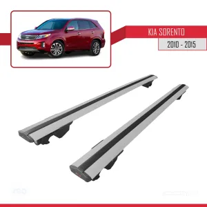 Kia Sorento 2010-2015 Arası ile uyumlu HOOK Model Anahtar Kilitli Ara Atkı Tavan Barı GRİ - Görsel 4