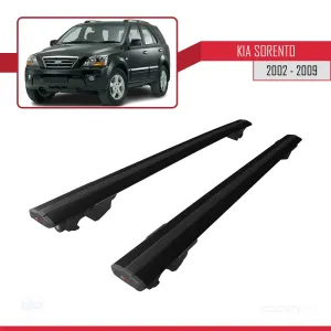 Kia Sorento 2002-2009 Arası ile uyumlu HOOK Model Anahtar Kilitli Ara Atkı Tavan Barı SİYAH thumb 4