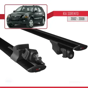 Kia Sorento 2002-2009 Arası ile uyumlu HOOK Model Anahtar Kilitli Ara Atkı Tavan Barı SİYAH thumb 5