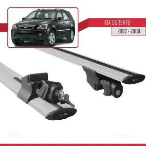 Kia Sorento 2002-2009 Arası ile uyumlu HOOK Model Anahtar Kilitli Ara Atkı Tavan Barı GRİ - Görsel 5