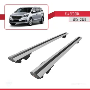 Kia Sedona / Grand Sedona (YP) 2015-2020 Arası ile Uyumlu HOOK Model Anahtar Kilitli Ara Atkı Tavan Barı GRİ thumb 4