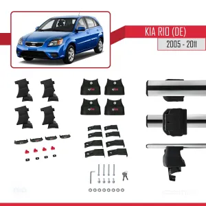 Kia Rio (DE) Hatchback 2005-2011 Arası ile uyumlu ACE-4 Ara Atkı Tavan Barı GRİ - Görsel 4